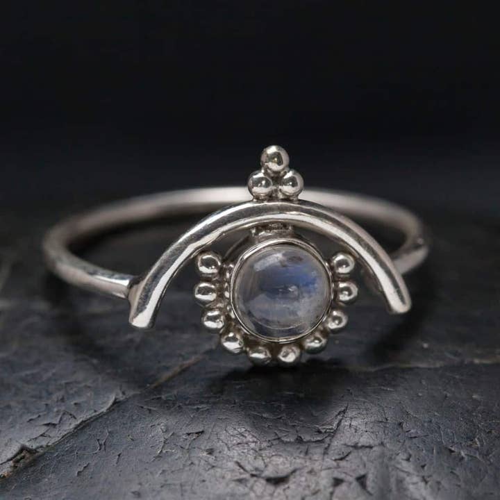 Sterling Silver Floating Moonstone Ring