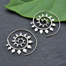 Sterling Silver Thorn Spiral Earrings