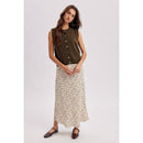 Ditsy Floral Midi Skirt- Cream/Choco