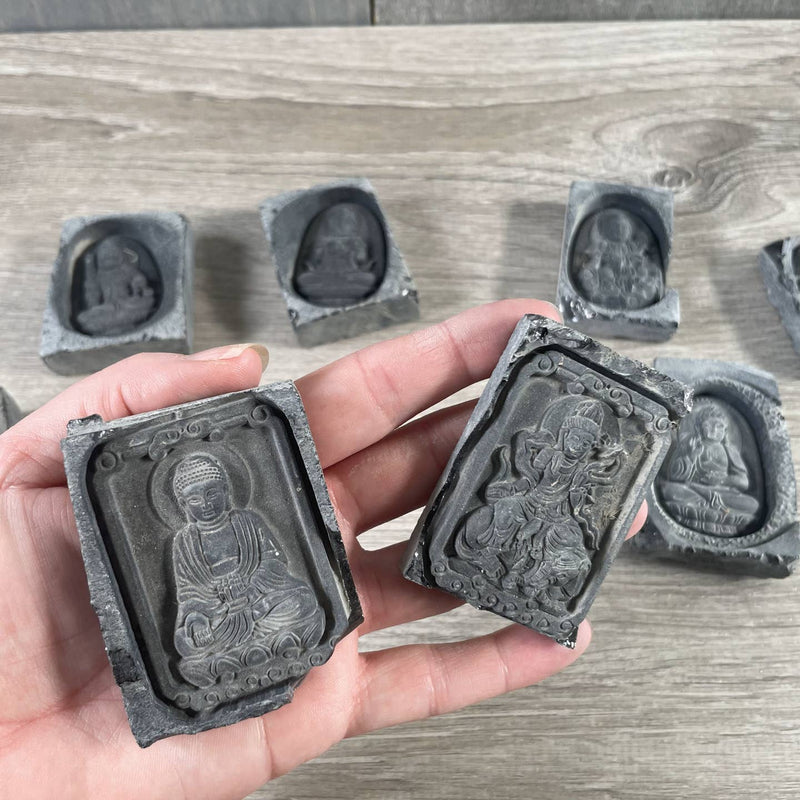 Obsidian Deity Carved Tiles – Spiritual Protection & Energy Work