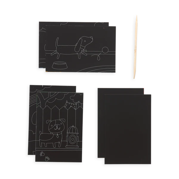 Playful Pups Scratch and Scribble Mini Scratch Art Kit – Sunbeam ...