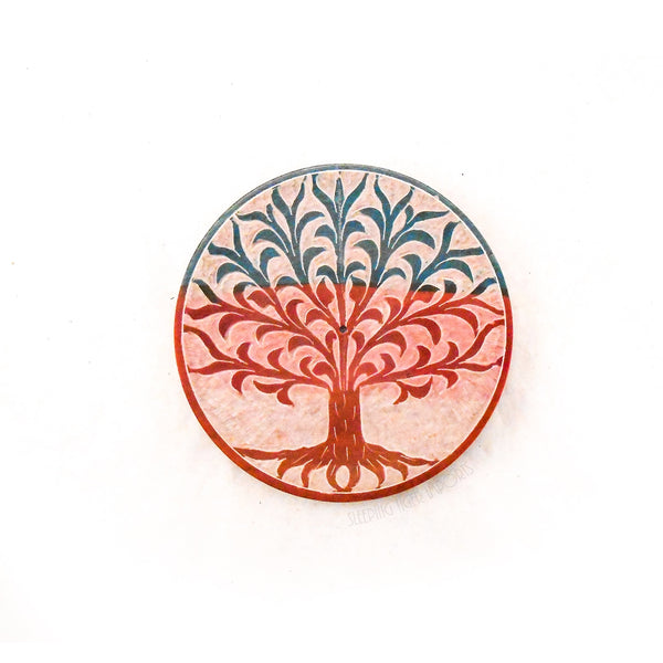 Tree of Life Soapstone Incense Plate