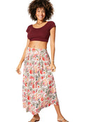 Long Summer Skirt - Cream & Colorful Floral