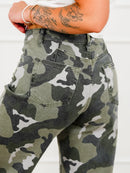 Mica High Rise Camo Wide Leg Cuffed Hem Jeans