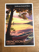 Frenchtown, New Jersey - Painterly - Canoe & Lake at Sunset - Sunbeam General Store Post Card