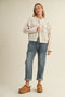 Embroidered Corduroy Bomber Jacket