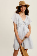 Lace Trim Babydoll Mini Dress