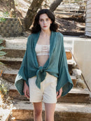 Flounce Sleeve Kimono Wrap