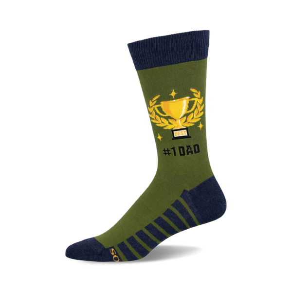 #1 Dad - Green Men's Sock