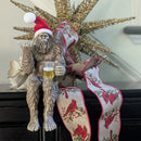 Christmas Bigfoot Figurine Beer Drinking Statue