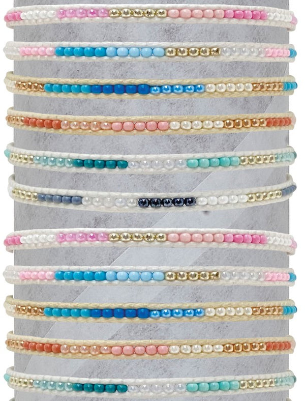 1mm Seed Bead & Cord Adjustable Bracelet