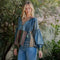 Relaxed Waist-Length Denim Hoodie with Eclectic Plaid Fusion