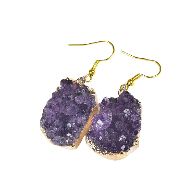 Amethyst Druze Earrings