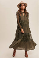 Tiered Lace Maxi Boho Dress