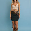 Western Boho Embellished Circle Belt with Eyelet Accents