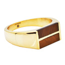 Gold Bar Ring w/ Brown Tiger Eye