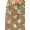 Embroidered Front Slit Corduroy Skirt