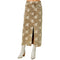 Embroidered Front Slit Corduroy Skirt