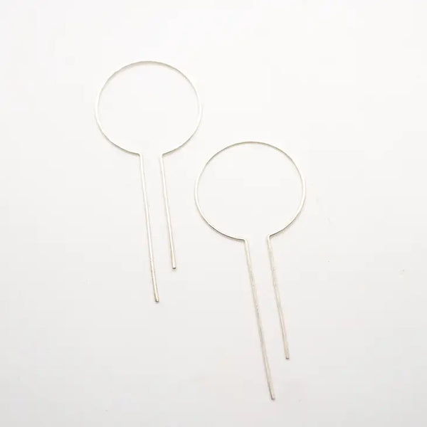 Minimalist Open Bar Hoops - Sterling Silver