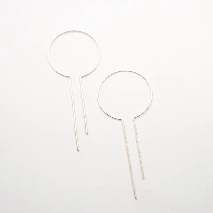 Minimalist Open Bar Hoops - Sterling Silver