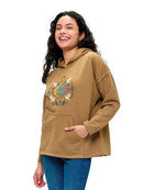 Whimsical Tree of Life Sun Moon Print Hoodie