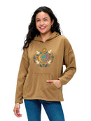 Whimsical Tree of Life Sun Moon Print Hoodie
