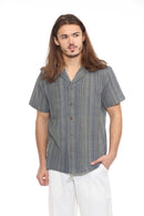 Striped Overdyed Homespun Camp Shirt