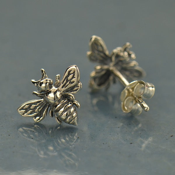 Bee Stud Earrings 9x11mm