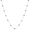 Delicate Chain Necklace with Stationed Crystals and Center Mother of Pearl Evil Eye