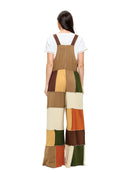Boho Floral Embroidered Patchwork Overall