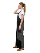 Overall Colorblock Tiered Wide Leg Textured Fabric