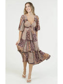 Twist Front Ls Maxi Dress with Front Slit