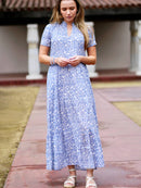 Alia Maxi Dress Blue White (Light Blue)