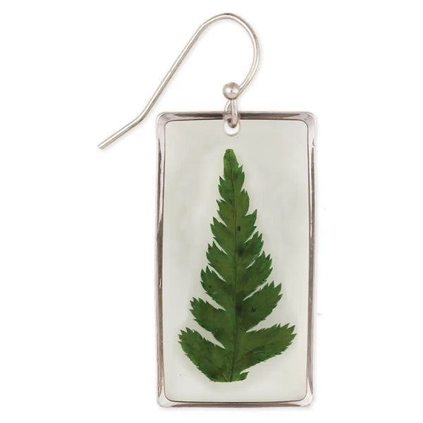 Cottage Floral Dried Fern Earrings