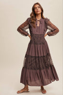 Tiered Lace Maxi Boho Dress
