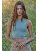 Seamless Waffle Texture Crop Tank Top