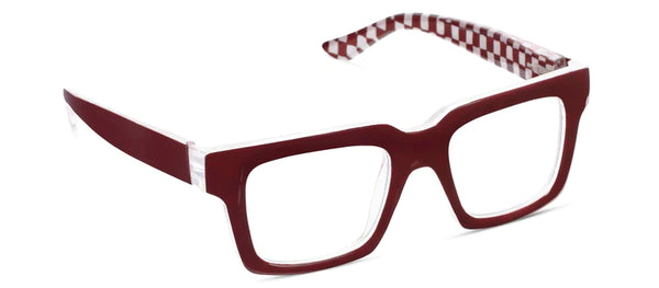 Louie Peepers- Dark Red/ Check