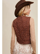 Embroidered Lace Tie-Front Vest