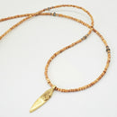 Wood and Labradorite Dagger Necklace