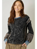 Mixed Media Washed Sweatshirt