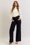 Judy Blue HW Retro Wide Leg Black Denim Jeans