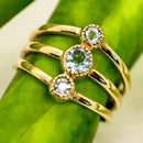 Brass Stacked Topaz Band Ring