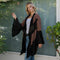 Boho Patchwork Kimono Shrug with Embroidery- Amber