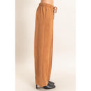 Suede Elastic Waistband Trousers