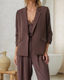 Shirred Sleeve Blazer