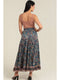 Smocked Waistband A Line Maxi Skirt with Side Slit