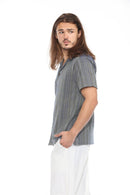 Striped Overdyed Homespun Camp Shirt