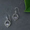 Sterling Silver Decorated Moonstone Drop Earring