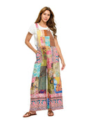 Hippie Boho Print Patchwork Overall