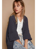 Long Sleeve Pockets Solid Sweater Cardigan